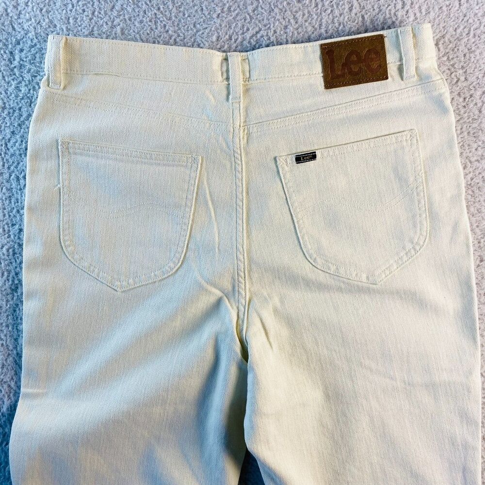 Lee Flare Jeans Womens Size 33‎ Ecru NEW Metallic Shimmer High Rise Heritage - Picture 5 of 12